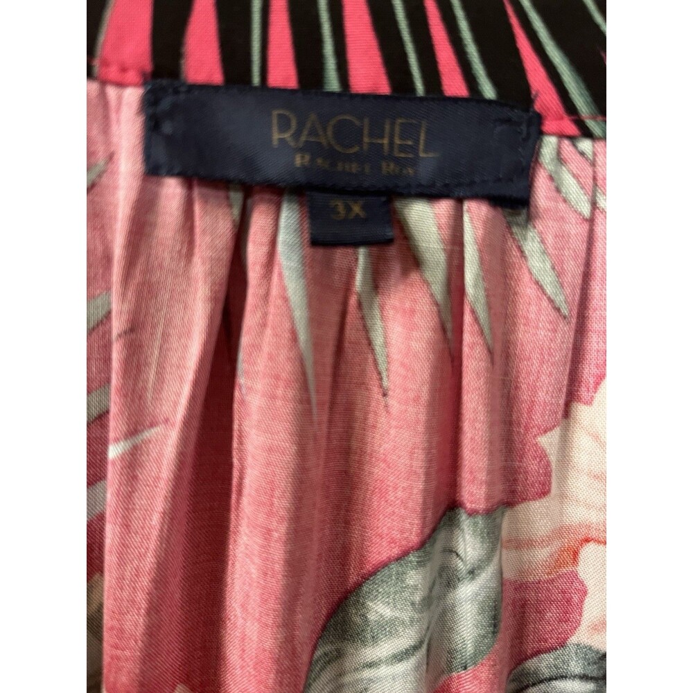 Rachel Rachel Roy Women’s V-Neck Top Flutter Sleeve 3X Tropical Print Pink - Picture 4 of 6